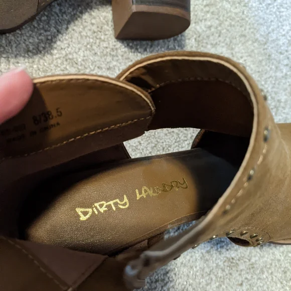 Dirty Laundry Peep Toe Brown Suede Booties size 8 - Picture 5 of 10